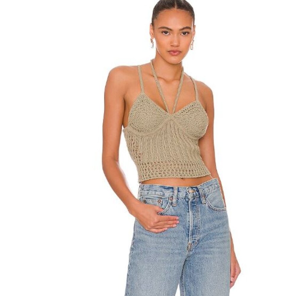 Simkhai Ralia Corded Crochet Bustier Top
